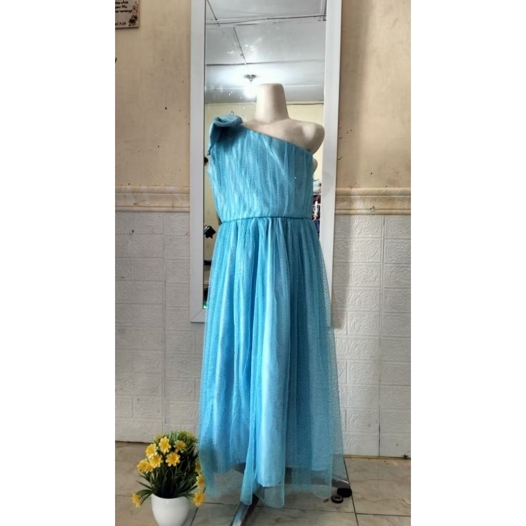 dress blue ice untuk anak perempuan