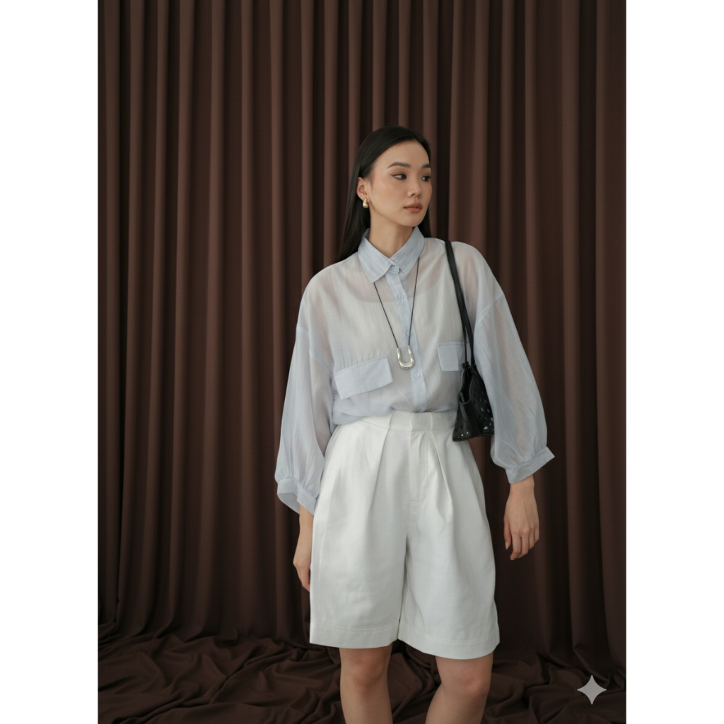 Bynit - Mireya Sheer Blouse  Kemeja Sheer Wanita Casual