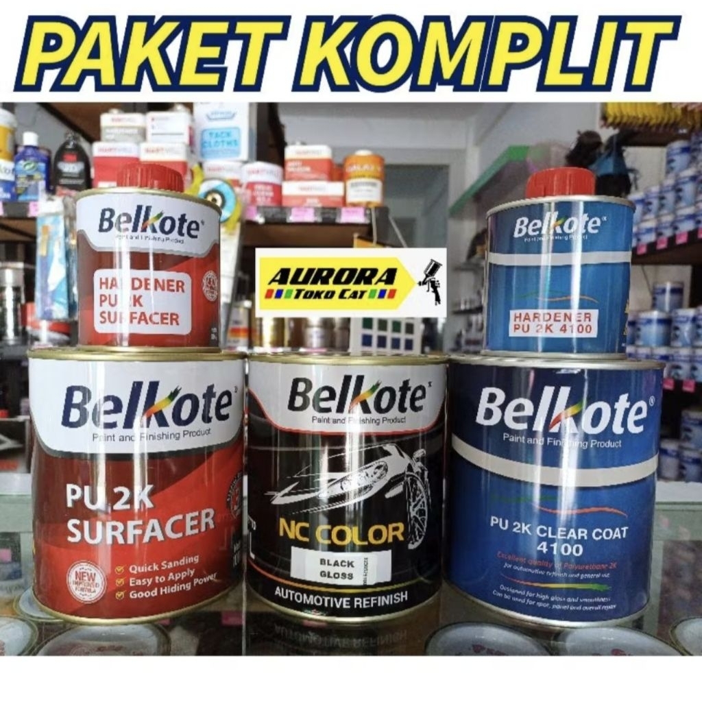 PAKET KOMPLIT KILOAN HITAM MENGKILAP BELKOTE Epoxy belkote + Hitam Mengkilap + Clear 4100 kemasan 1 