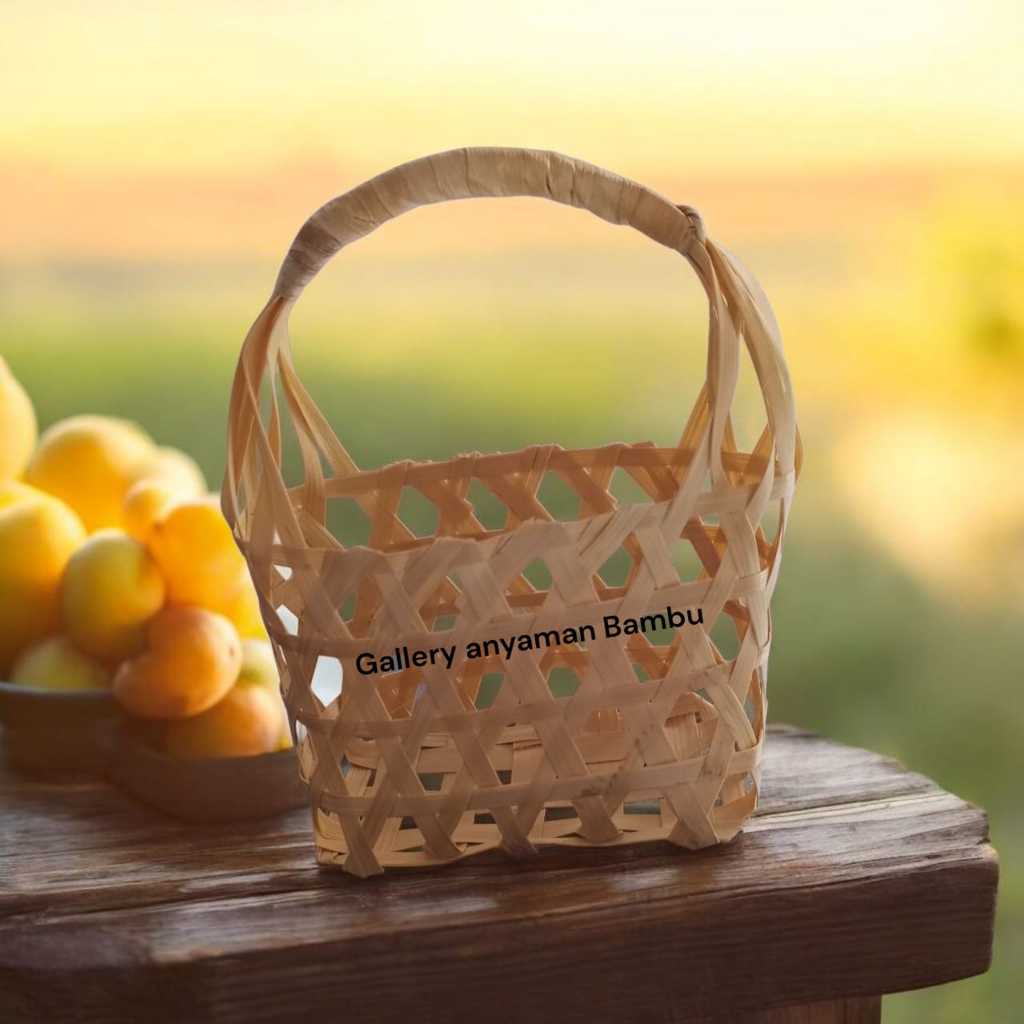 Anyaman bambu keranjang anyaman bambu keranjang bingkisan snack bambu / keranjang rotan kemasan buah