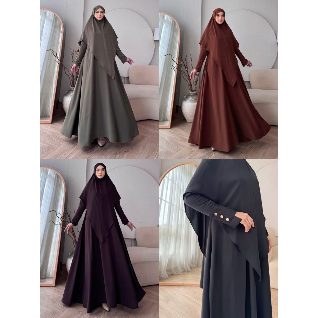 READY GAMIS ZULAIKA SYARI SET 2IN1 CADAR BY NINONA BEST SELLER