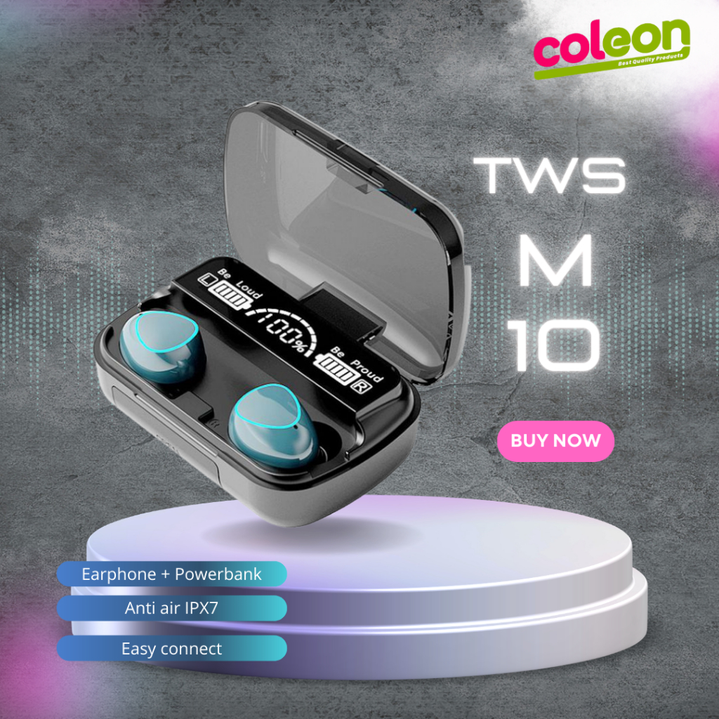 EARPHONE, HEADPHONE, TWS M10 Gaming LIGHTING IN CASE