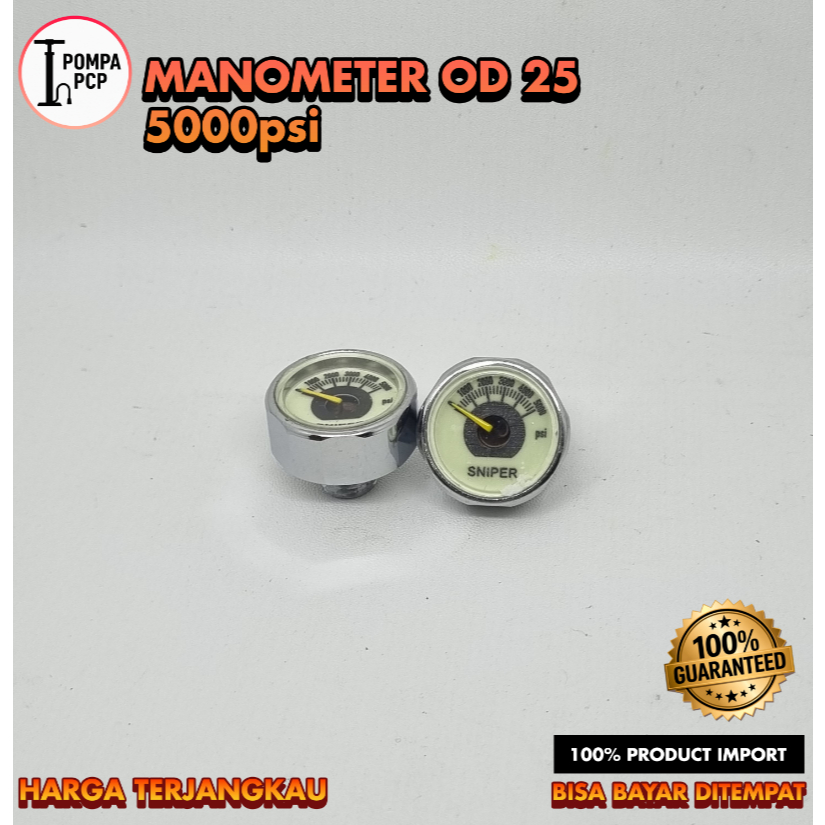 Manometer Kecil 5000 Psi Uk 25 | Manometer PCP | Mano PCP | Manometer PCP 5000 Psi