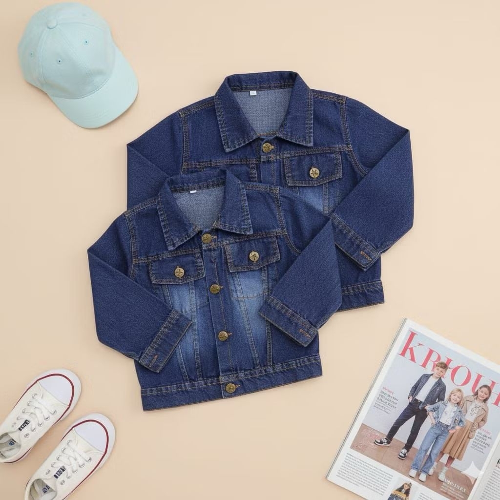 Jacket Jeans Anak laki-laki perempuan / jeans anak lembut usia 1-10 tahun 