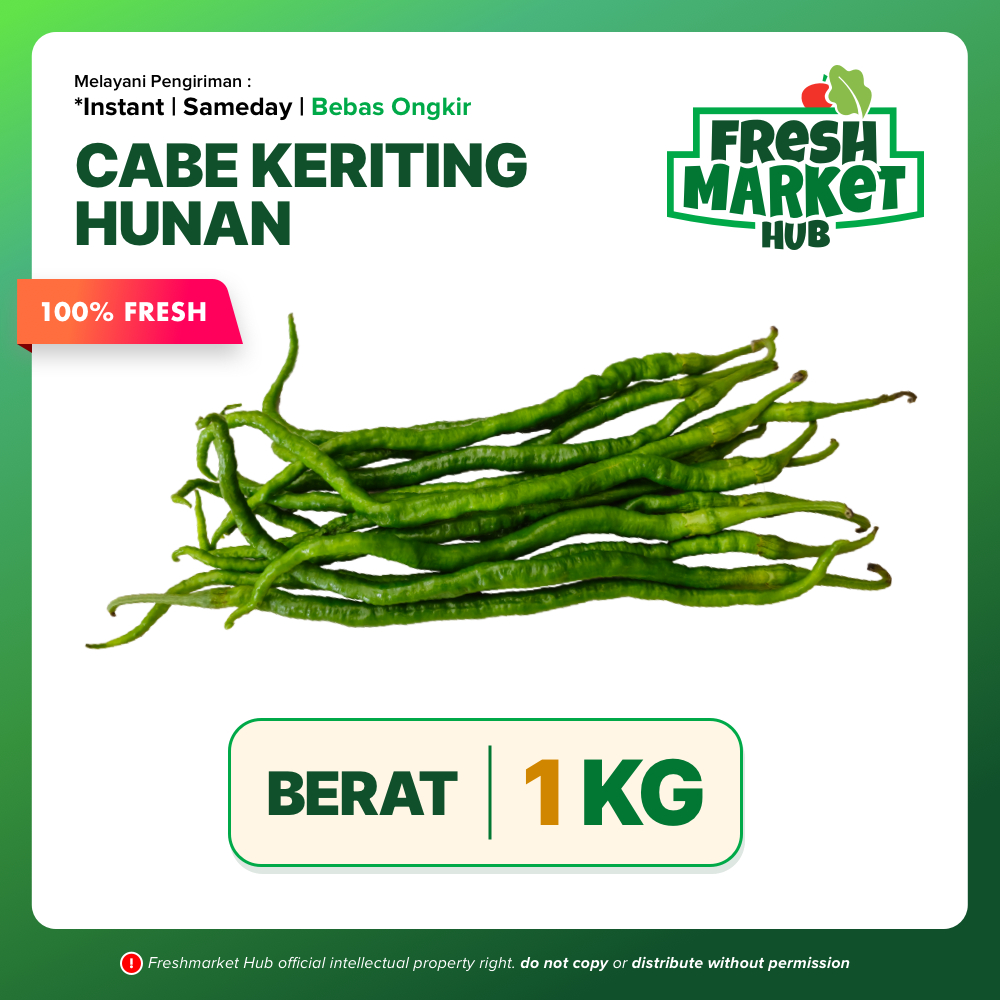 Cabe Keriting Hunan 1KG / Cabe Keriting Panjang Hunan 1KG Fresh