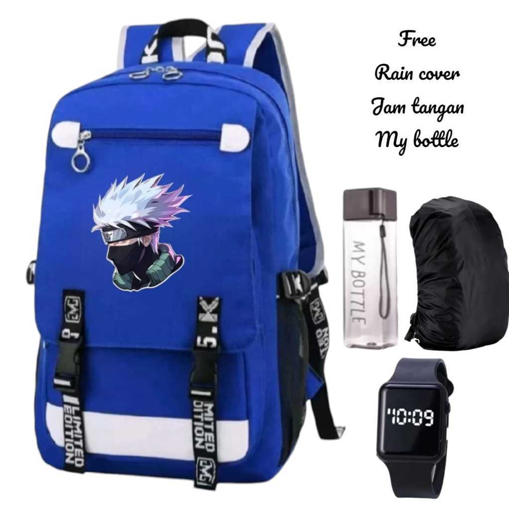 Tas ransel anime, tas ransel Kakashi, backpack Naruto, tas ransel karakter ninja, tas ransel listrik