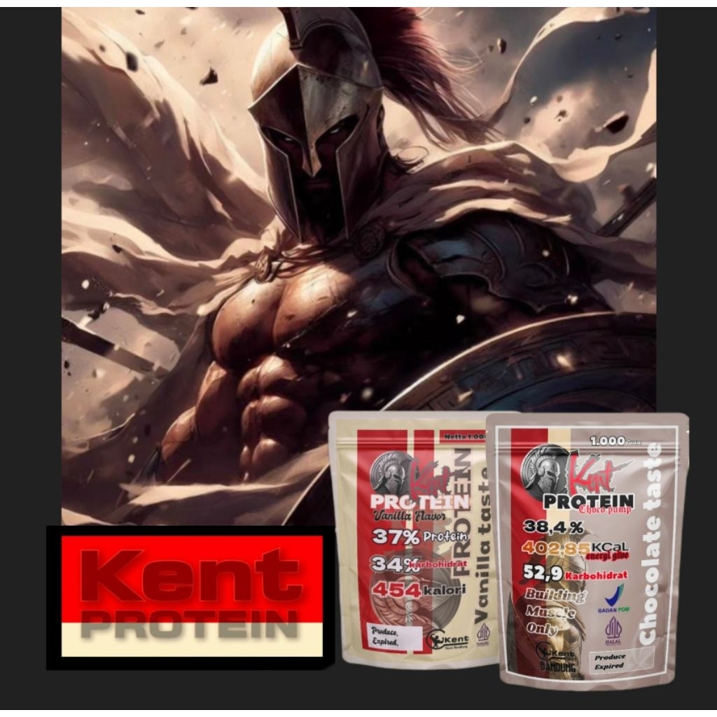 Whey Kent Protein Bubuk Kedelai 1000 Gram Varian Rasa Choco Pump-Vanilla Untuk Menambah Masa Otot da