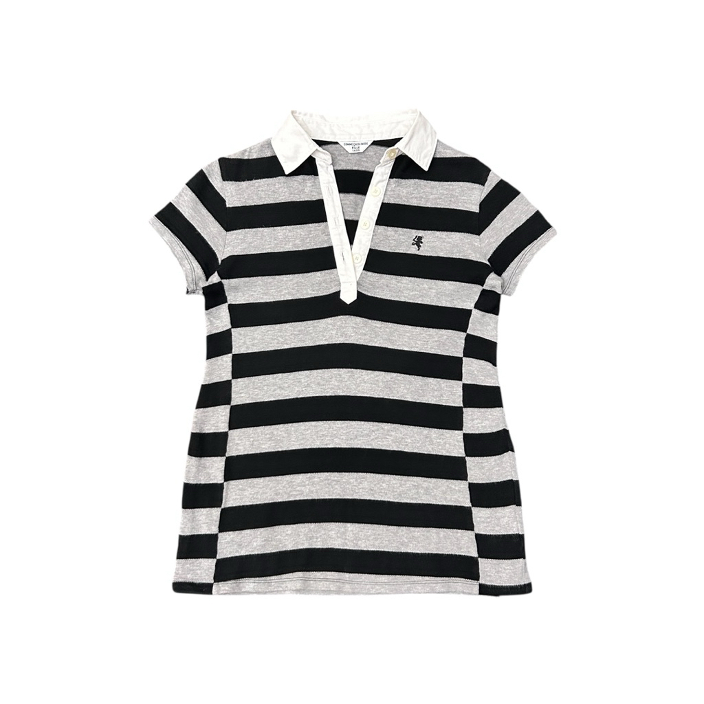 Vintage Y2K Japanese Brand Comme Ca Du Mode Striped polo Shirt