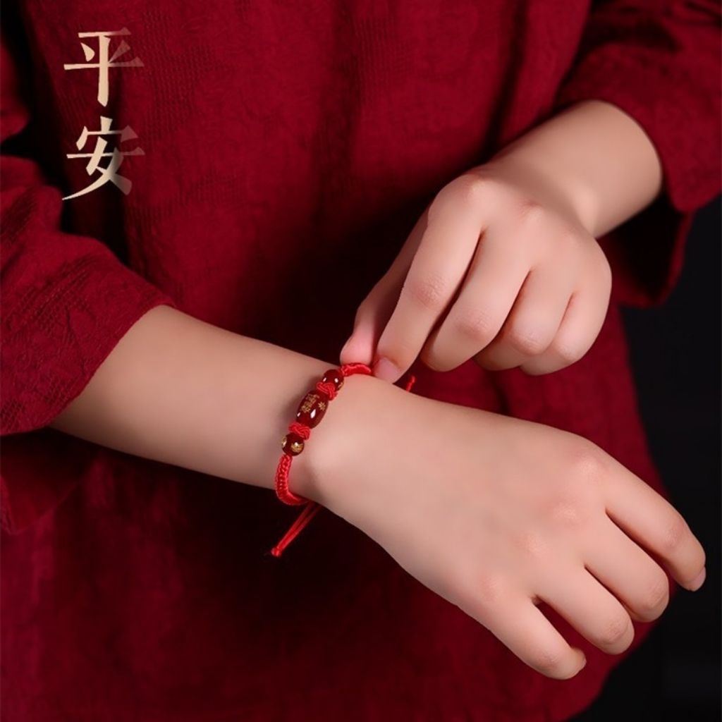 Dassom Line Gelang Zodiak Tali Merah Keberuntungan / Gelang Merah Unisex Pria / Wanita / Gepang Tali