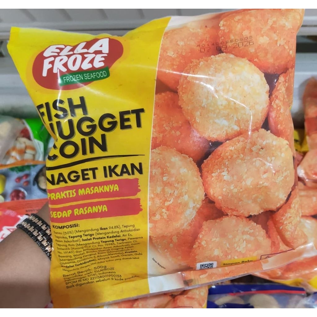 EllaFroze Fish Nugget Coin 500gr – Naget Ikan Bulat Frozen Food Enak Gurih Praktis
