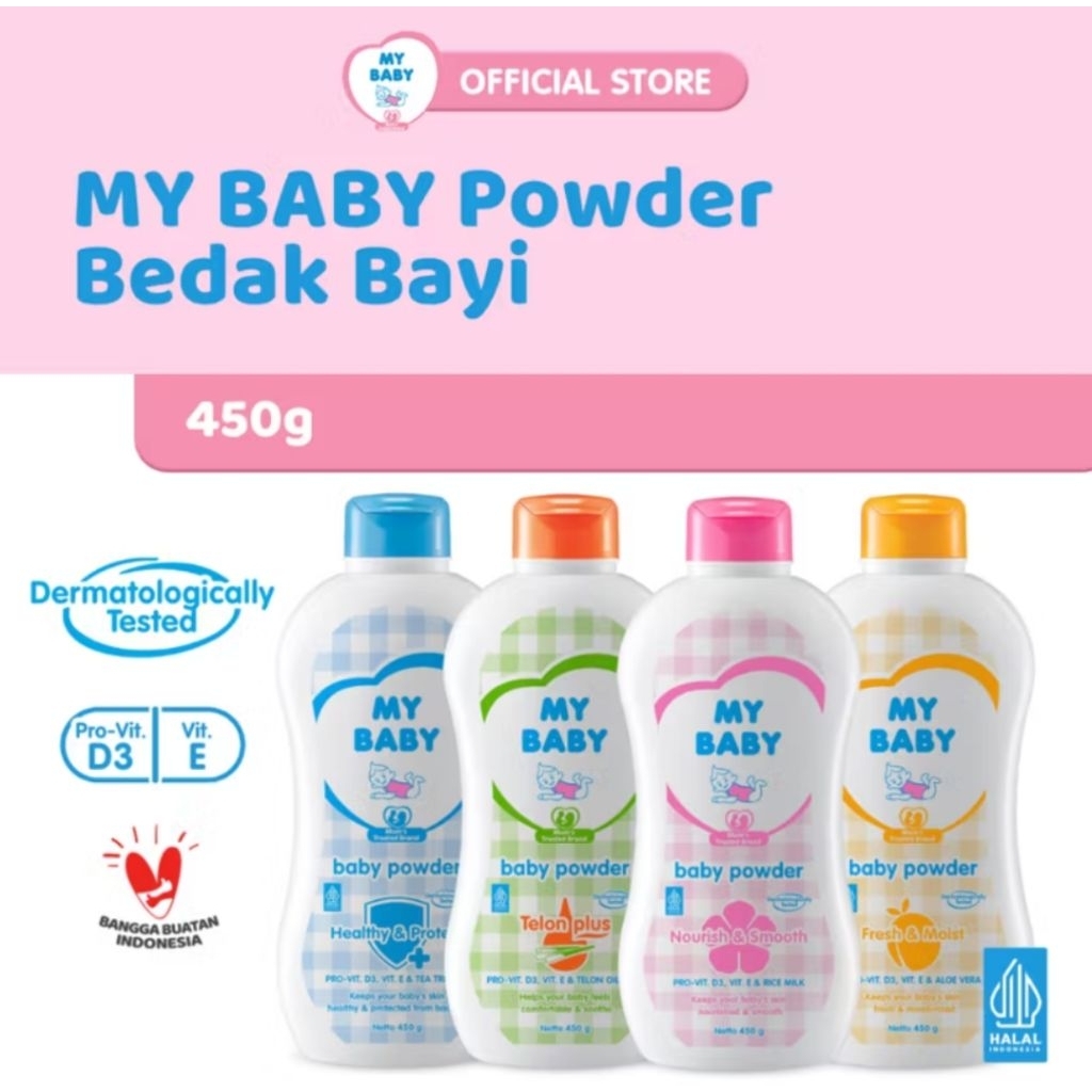 Bedak MyBaby Powder 450gr/Johnson's Baby 300gr
