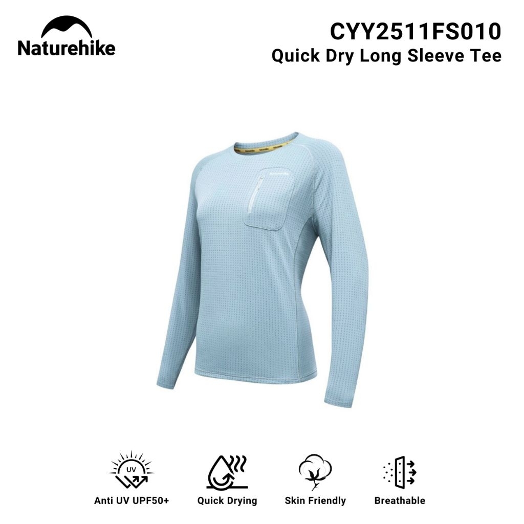 KAOS LENGAN PANJANG QUICK DRY NATUREHIKE CYY2511FS010 WANITA QUICK DRYING LONG SLEEVE TEE T-SHIRT AN