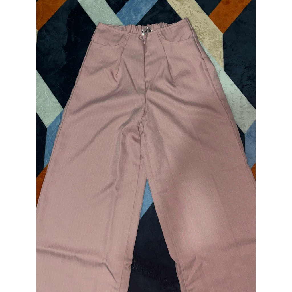 Celana Kulot Soft Pink Stripe Size S