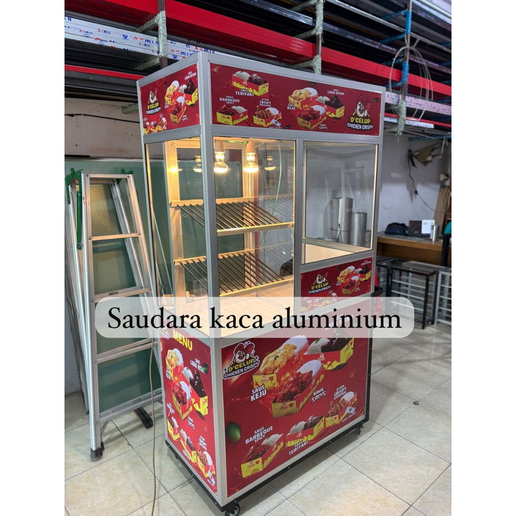 KHUSUS PEKANBARU GEROBAK AYAM ETALASE AYAM REQUEST ETALASE AYAM ETALASE GEPREK BOTH JUALAN