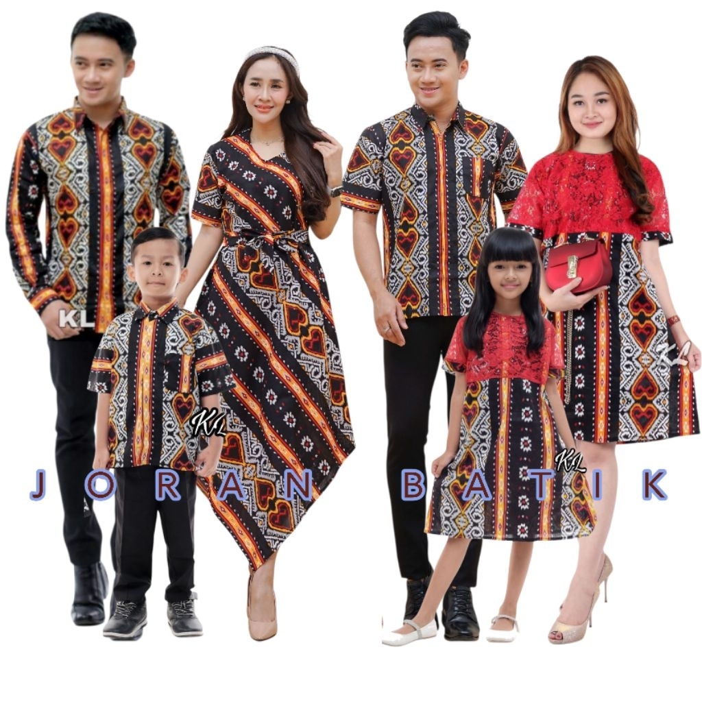 Batik Couple Keluarga Modern Pasangan Couple Dress BurkatKapelan Batik Pasangan
