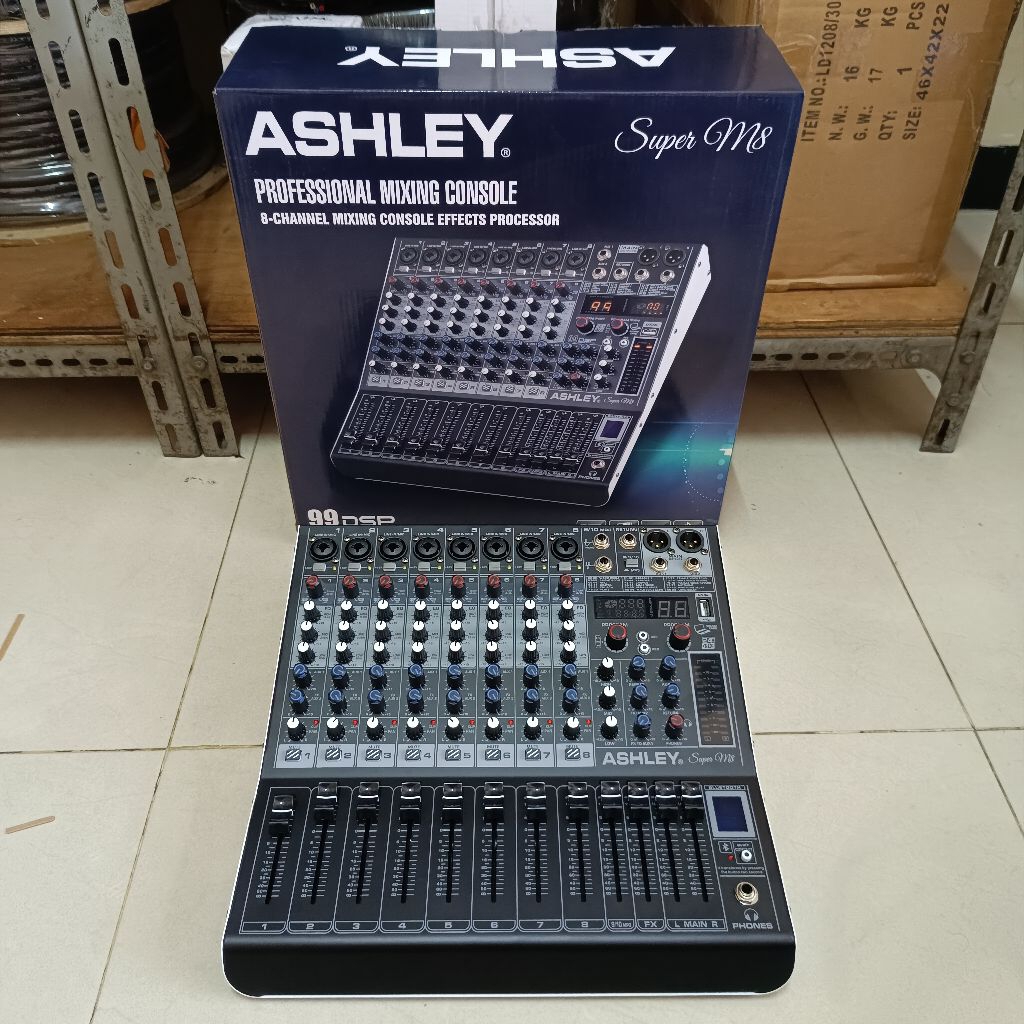 Mixer Ashley Super M8 Original Mixer Audio Ashley Super M8 Bluetooth USB Mixer 8 channel Ashley Supe