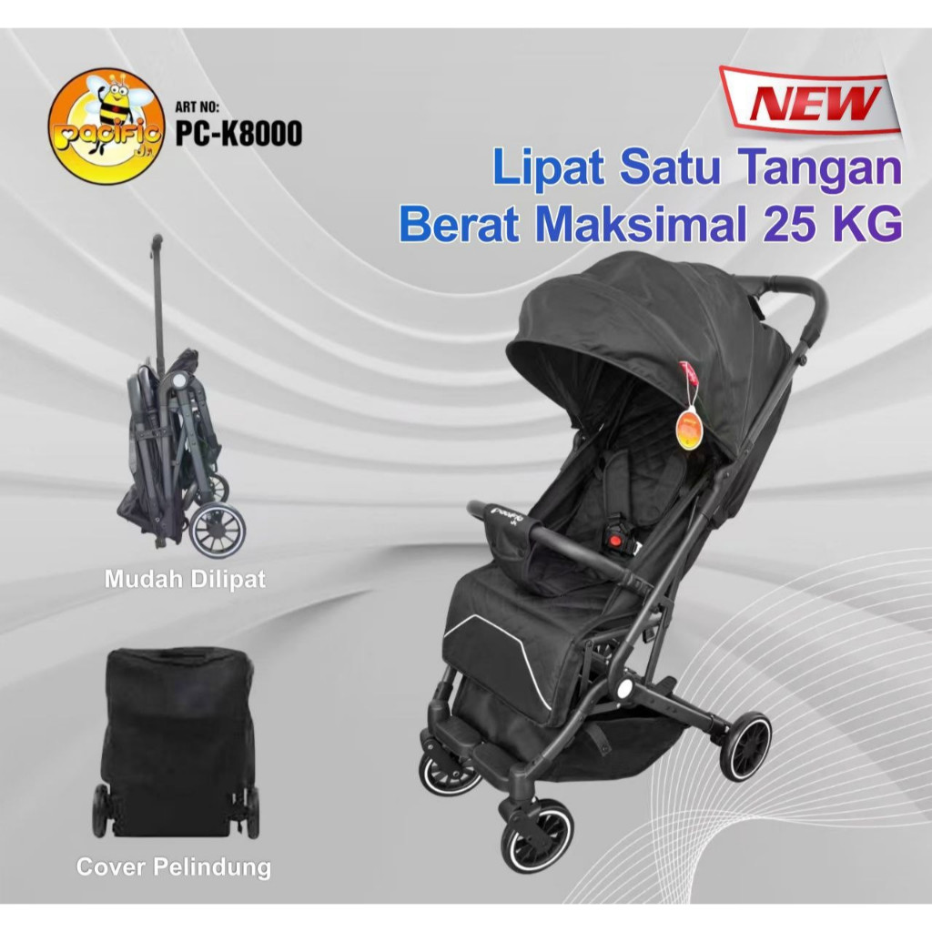 Stroller Bayi - Pacific Stroller Travelling Cabin Size K8000 Bisa Ditarik Seperti Koper