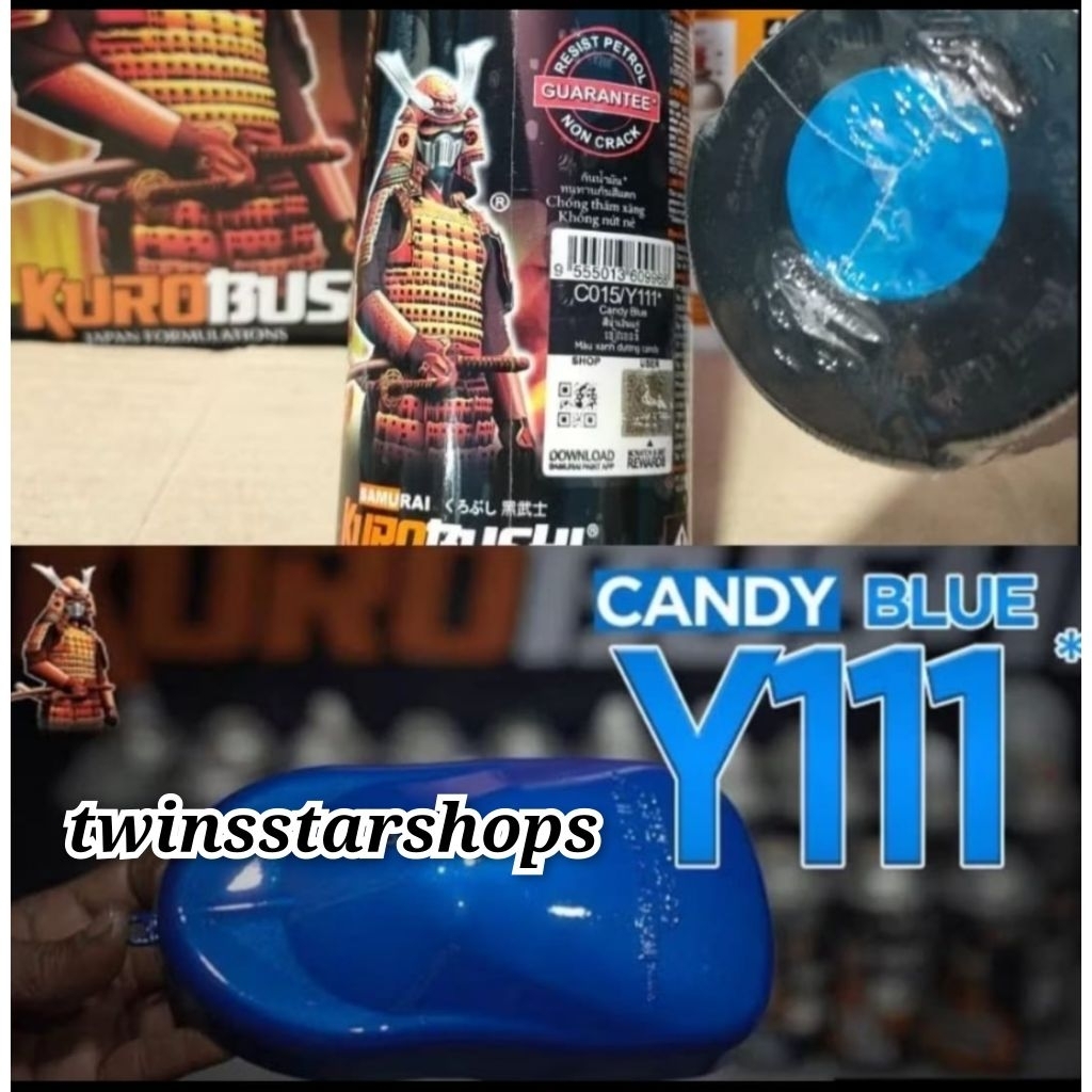 Pilok Pilox Pylox Cat Samurai Candy Blue Y111 Biru 111 Glossy Mengkilap 400cc Spray Paint