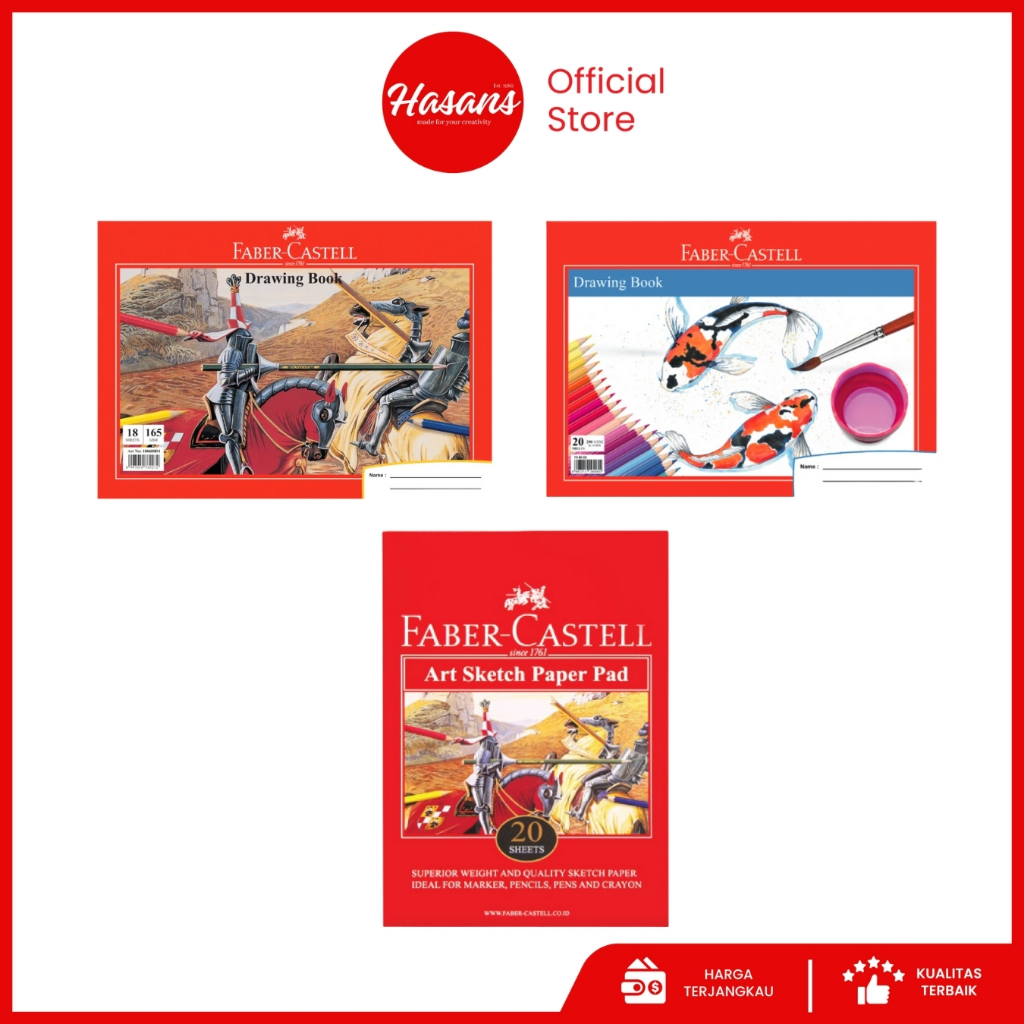 Hasans / Faber-Castell Buku Gambar A5/ Buku Gambar / Buku Gambar A4 / Buku Gambar A3 / Drawing Book 