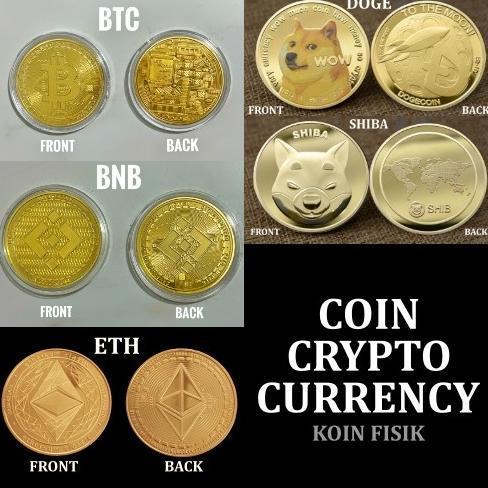 Jual Coin Koin Fisik Crypto Seni Doge Ethereum Shiba Ripple Bitcoin Binance