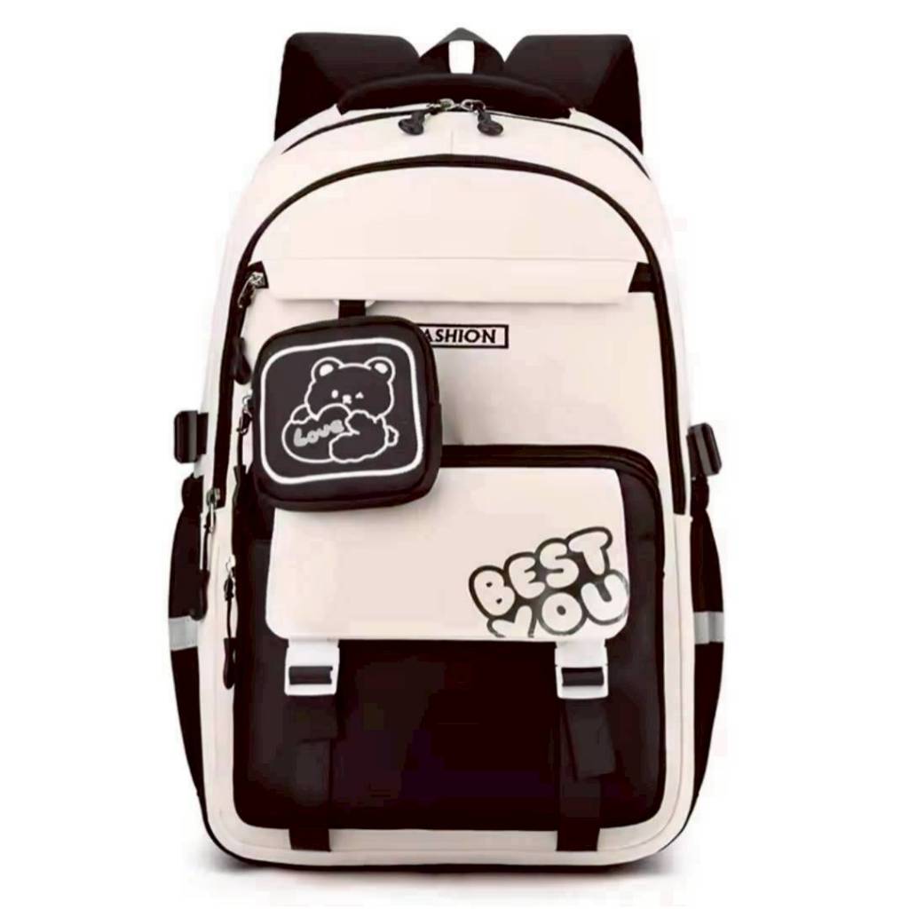 HONEY QUEENS - Tas Ransel Sekolah SD SMP Anak Perempuan Tas Perjalanan Tahan Air