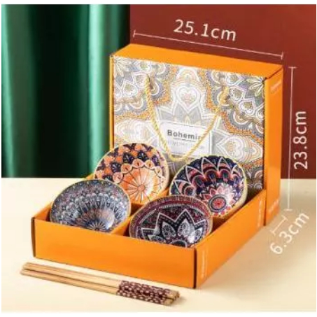 Gift set mangkok keramik jepang isi 4 / SOUVENIR MANGKOK SET ISI 4 MANGKOK KERAMIK