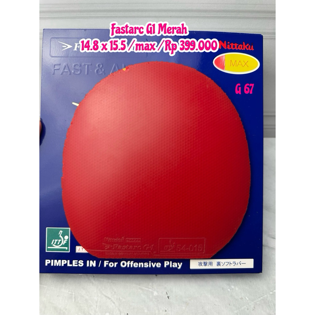 Promo second bekas karet bet bat tenis meja Fastarc G1 warna merah