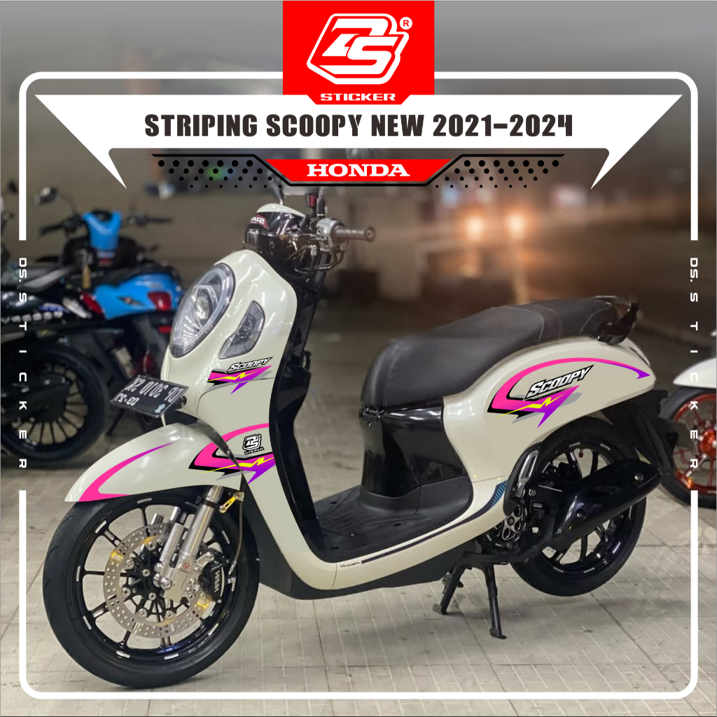 Stiker Scoopy New 2021 Decal Striping Scoopy 2021 Premium Varian Putih DS18 DS STICKER