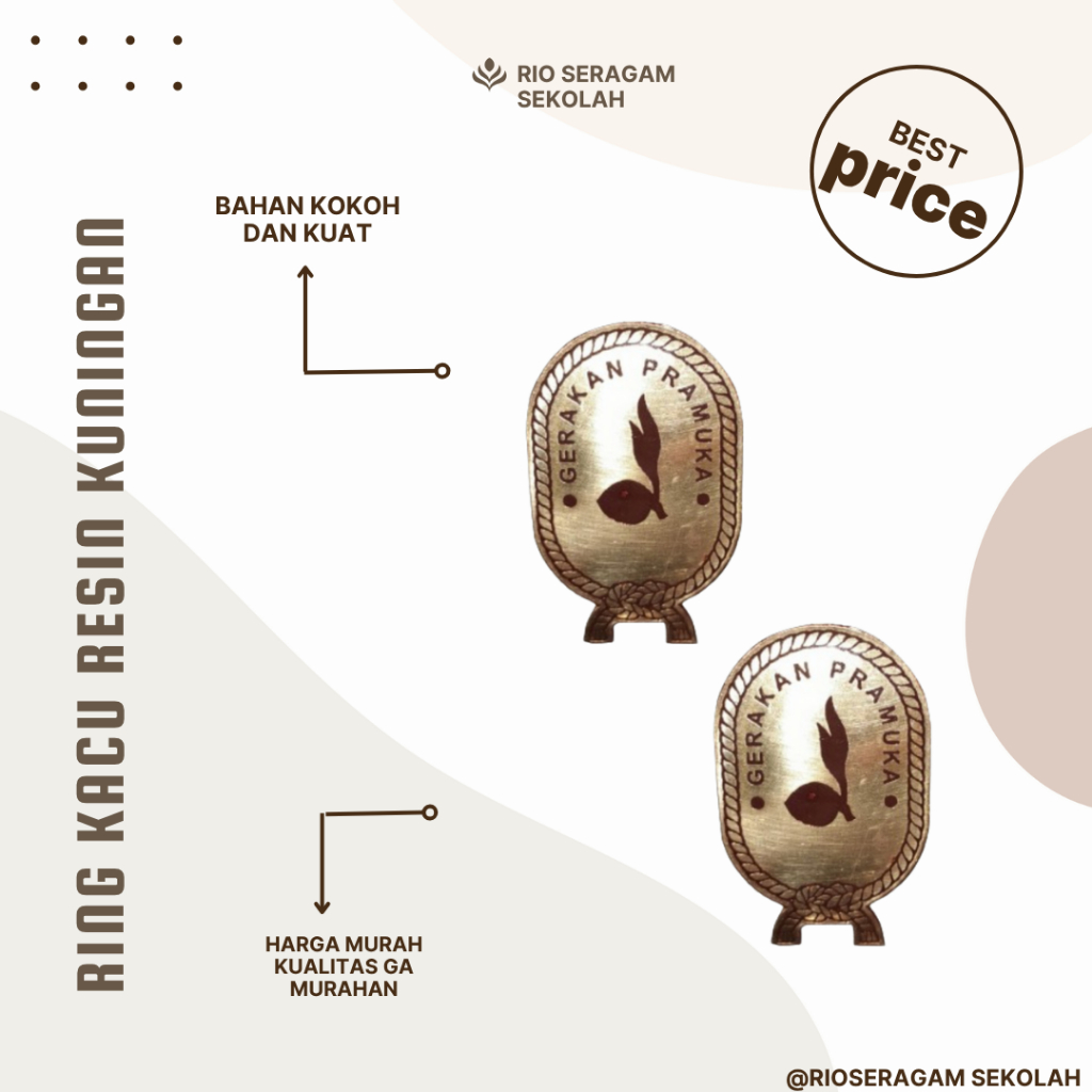 RING KACU PRAMUKA RESIN KUNINGAN/ RING KACU PRAMUKA PEMBINA/  PRAMUKA/ PEMBINA/ KACU PRAMUKA/ KACU