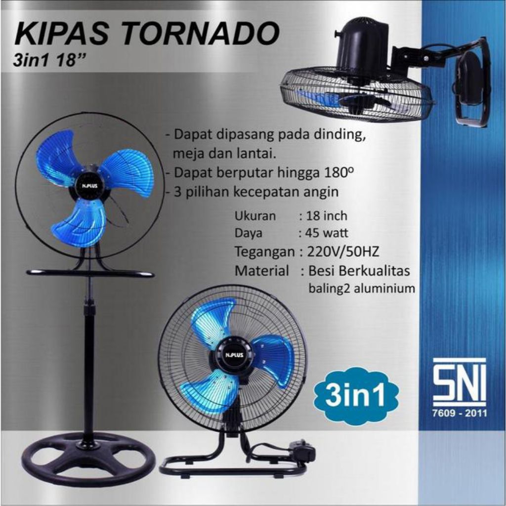 Kipas Besi Tornado 3in1 18" | Kipas Angin 3 fungsi | Kipas Angin Tornado 3in1