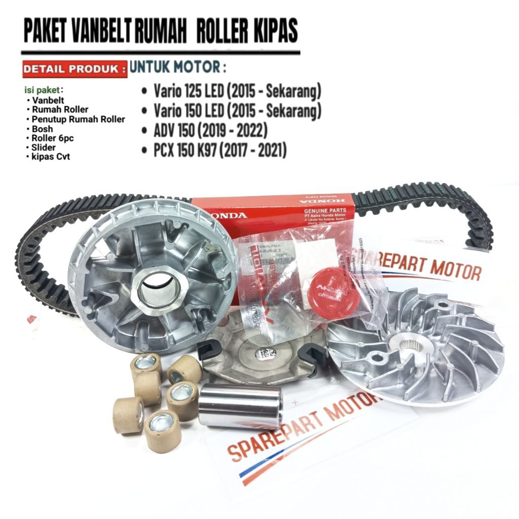 Paket Rumah Roller Vanbelt Kipas Vario 125 LED Vario 150 PCX 150 ADV 150 K36