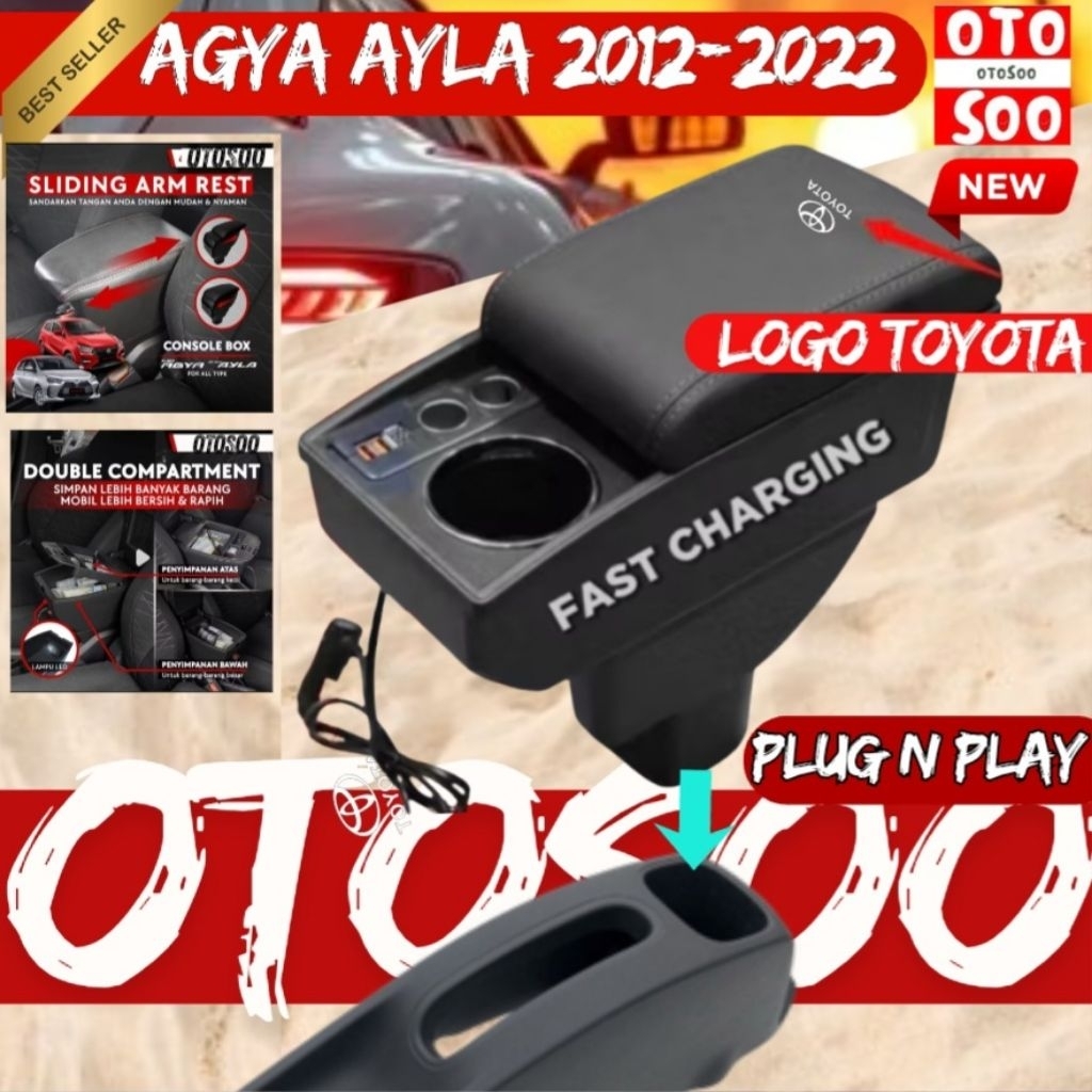 ARMREST AGYA  AYLA 2012-2022 -  CONSOLE ARMREST AGYA AYLA OTOSOO- CONSOLE BOX AGYA AYLA 2012-2022