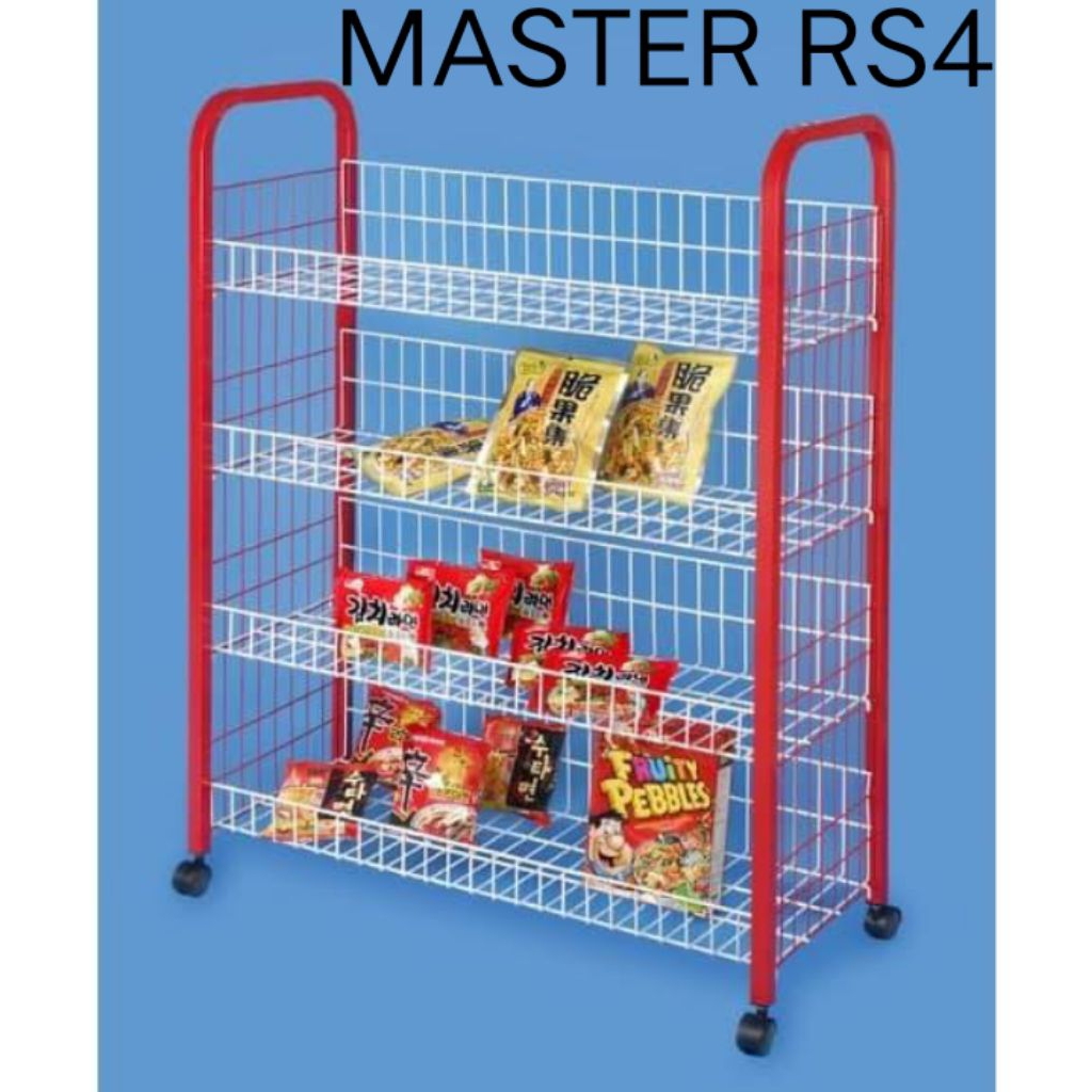 MASTER RS4 Rak Chiki Snack | Rak Warung | Rak Serbaguna Kawat Master 4 Susun | Rak Jajanan | Rak Dis