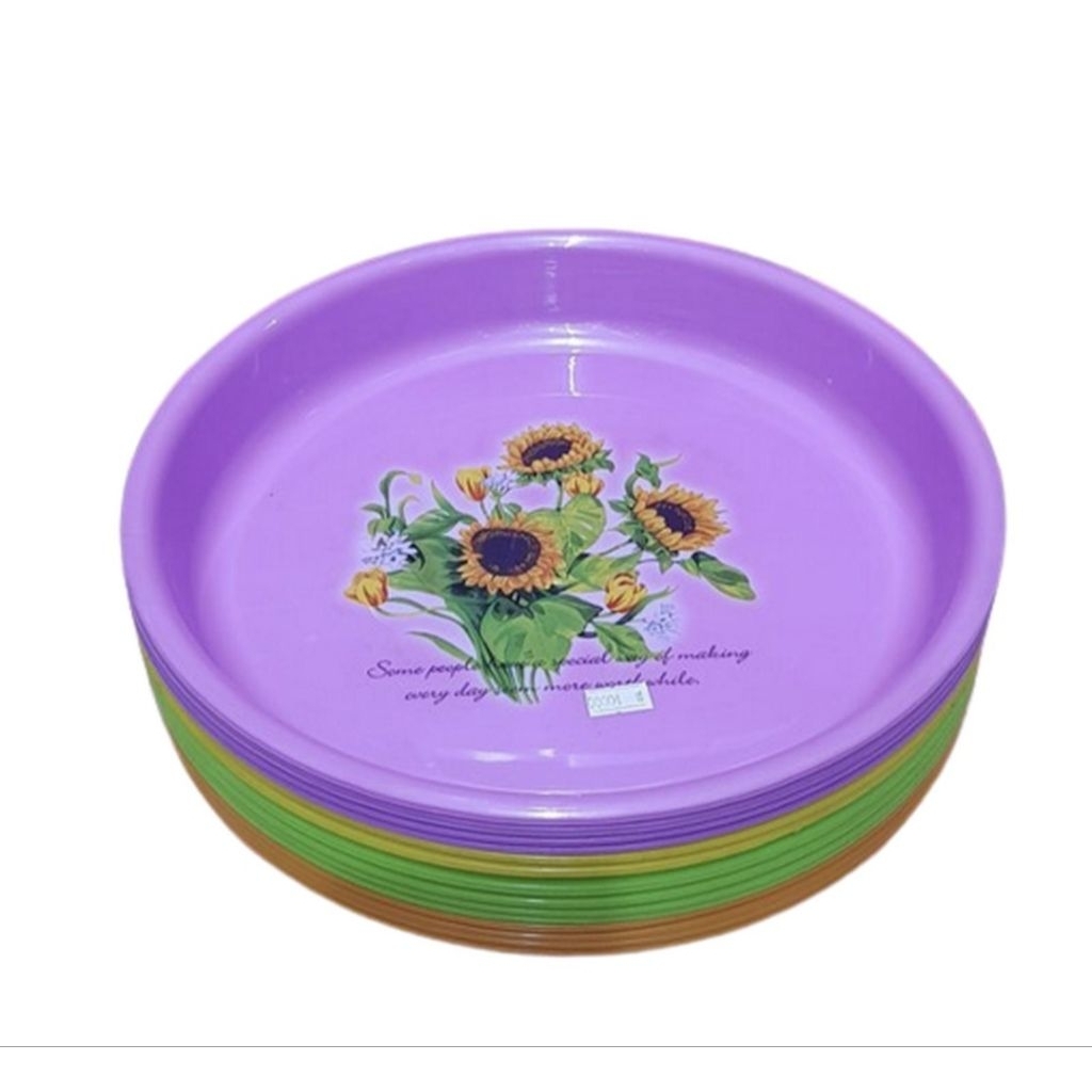 6 PCS NAMPAN PLASTIK CALISTA BULAT MOTIF