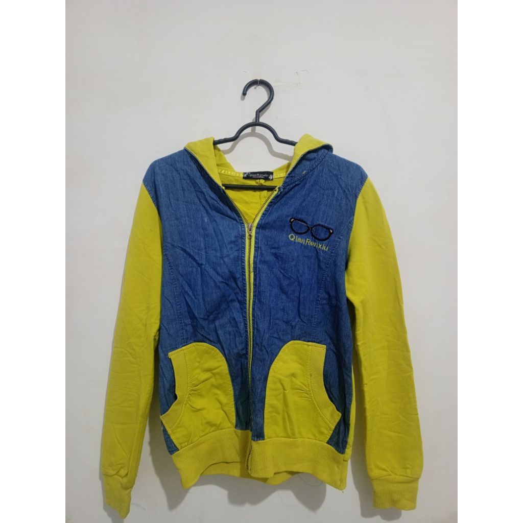 jaket anak kuning denim second