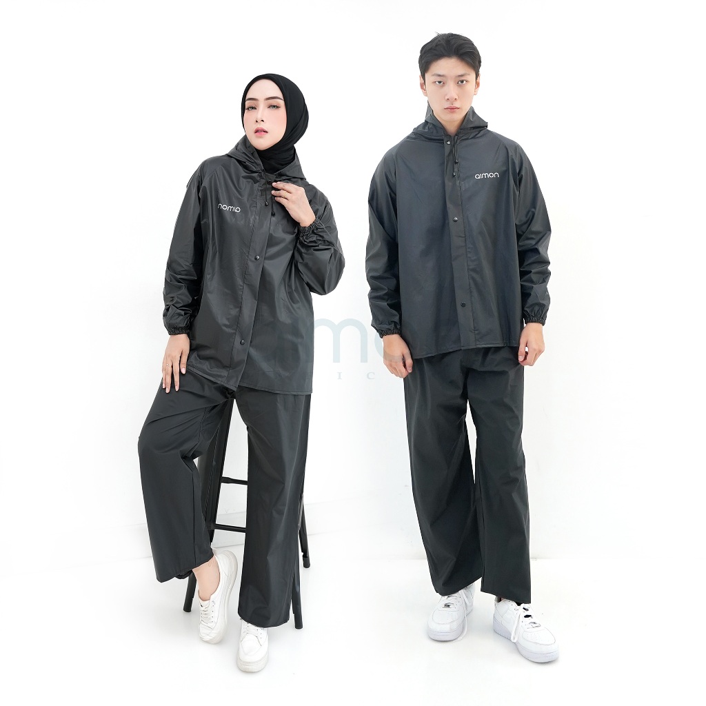 Jas Hujan Raincoat Pria Wanita Dewasa Setelan Tebal Aimon