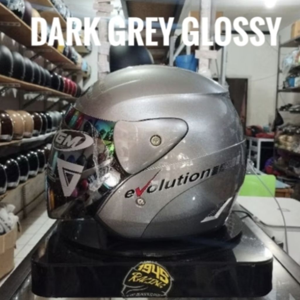 Helm GM Evolution Original Warna Dark grey glossy
