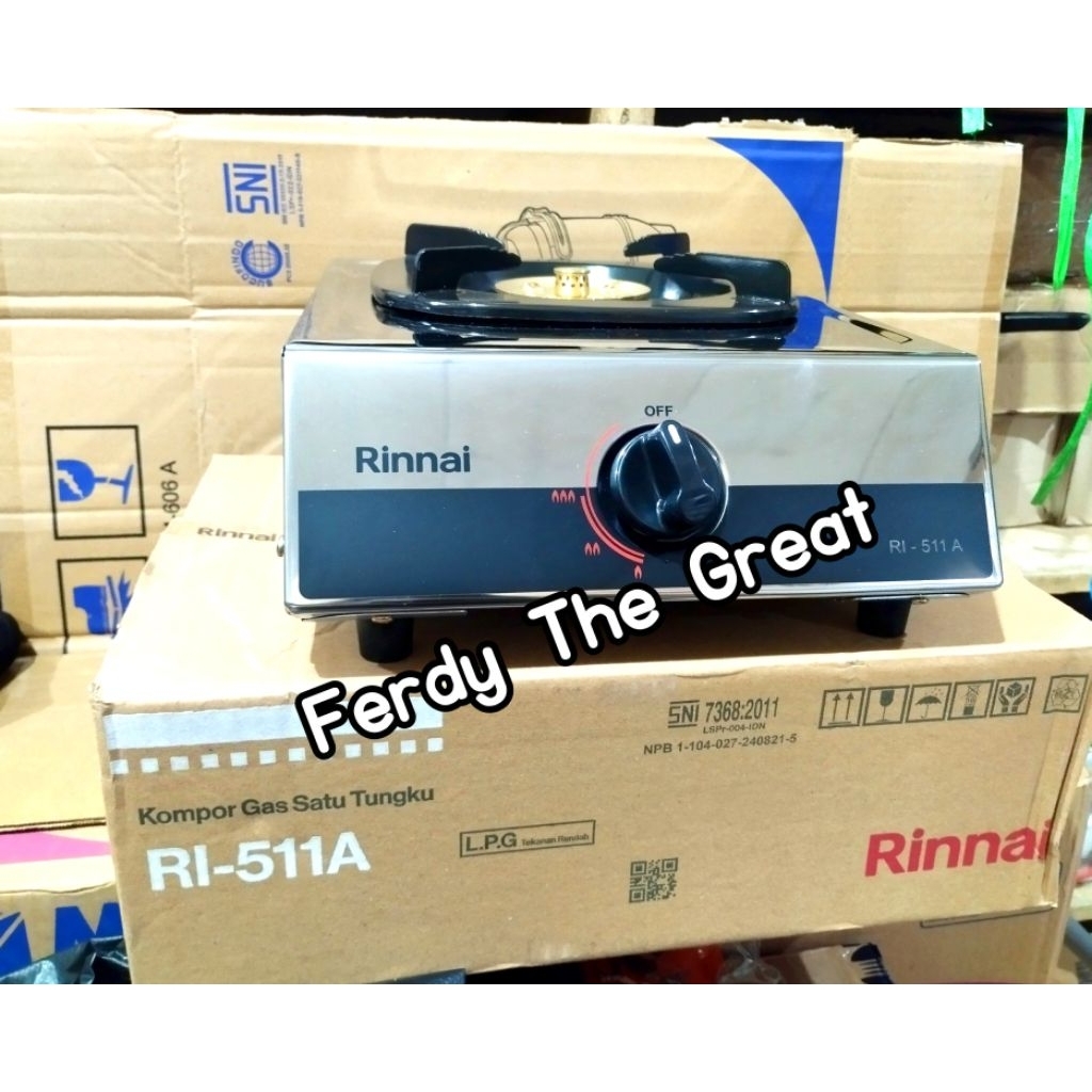 Kompor Rinnai 1 tungku 511a 1 mata lilin stainless / kompor gas rinnai 1 tungku / kompor gas rinnai 