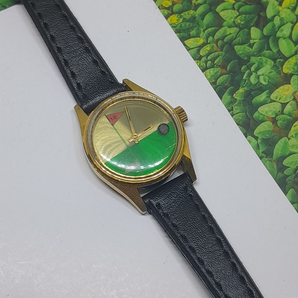 Jam tangan wanita Vintage golf theme watch manual winding