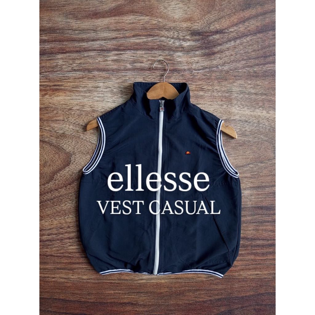 VEST ROMPI ellesse SPORTWEAR CASUAL ART BORDIR EMBOSHH SATU LAYER SECOND PRELOVED