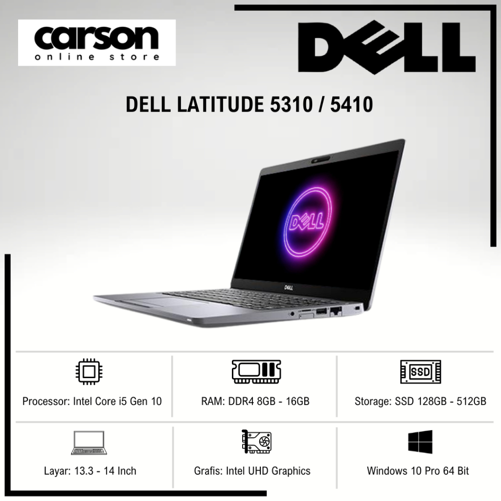Laptop Dell Latitude 5310/ 5410/ 5510/ 5320/ 5420/ 5520 Core i5 / i7 Original Murah Bergaransi