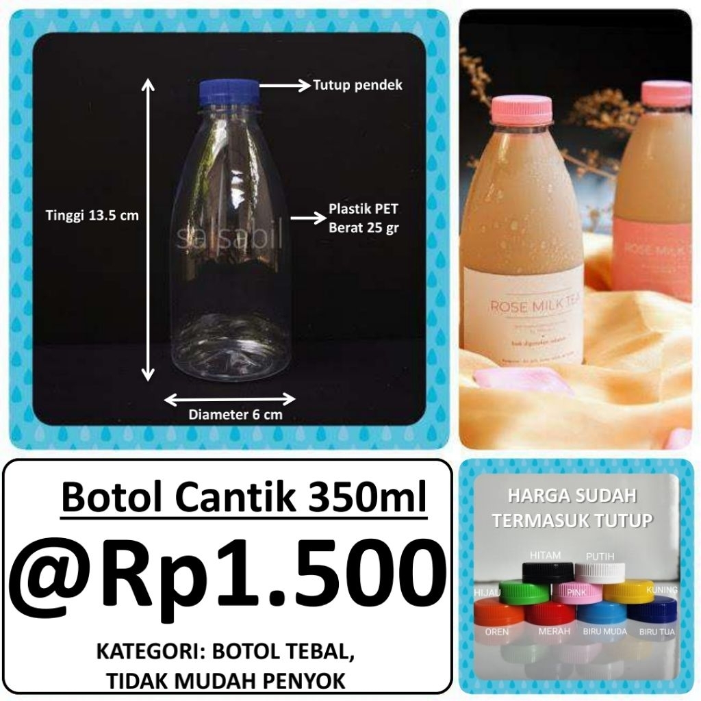 (INSTAN) Botol Berlian 350ml / botol unik / botol plastik 350ml (isi 50 botol)