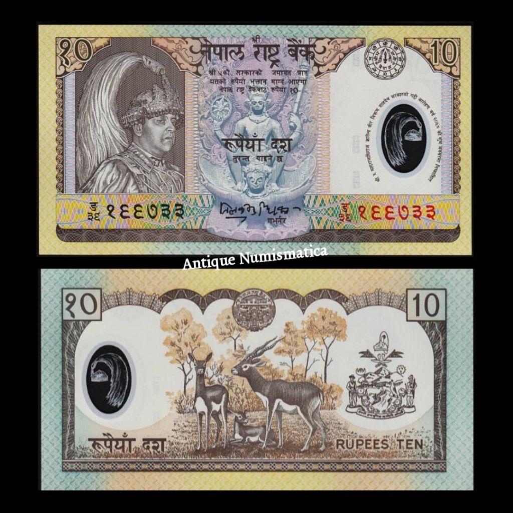 UANG NEPAL 10 RUPEE 2002 P45 UNC POLYMER COMMEMORATIVE KING BIRENDRA
