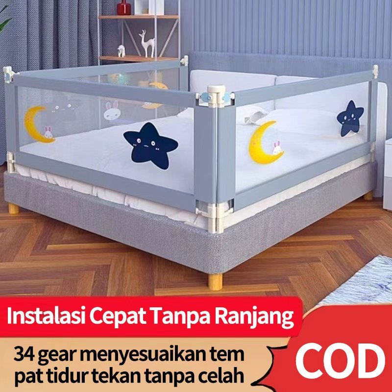 BabyBedrail Baby Bed Rail Safety Guard Bedguard Fence Extra Tall Pembatas Pengaman Pagar Kasur Bayi 