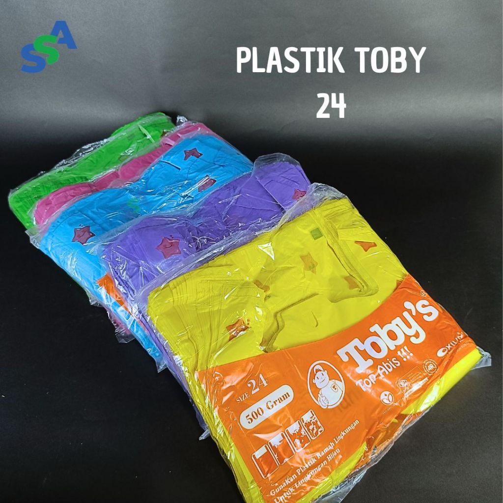 KANTONG PLASTIK KRESEK TOBY UKURAN 24 / KANTONG KRESEK WARNA WARNI 500 GR