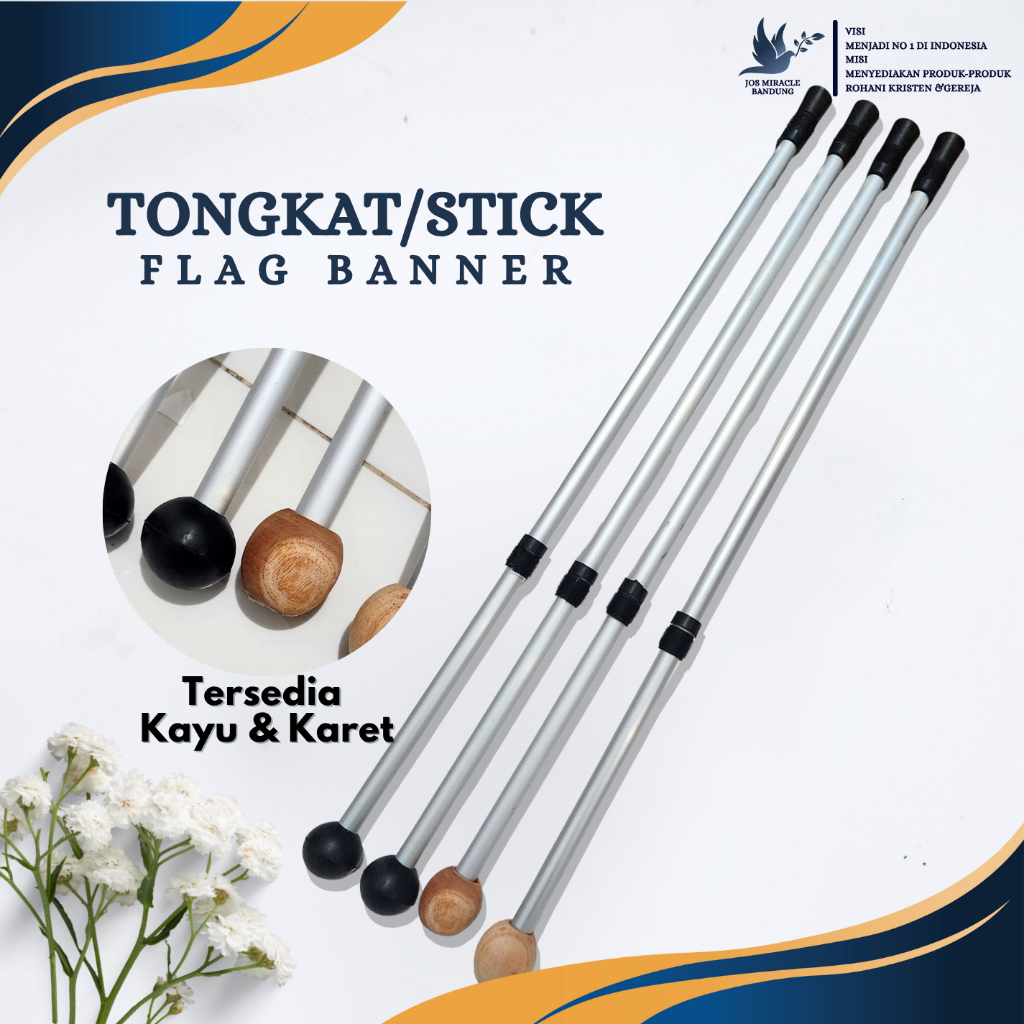 Gereja - Tongkat/Stick Flag Banner - Kayu/Karet - Jos Miracle Bandung - Miracle - JMB