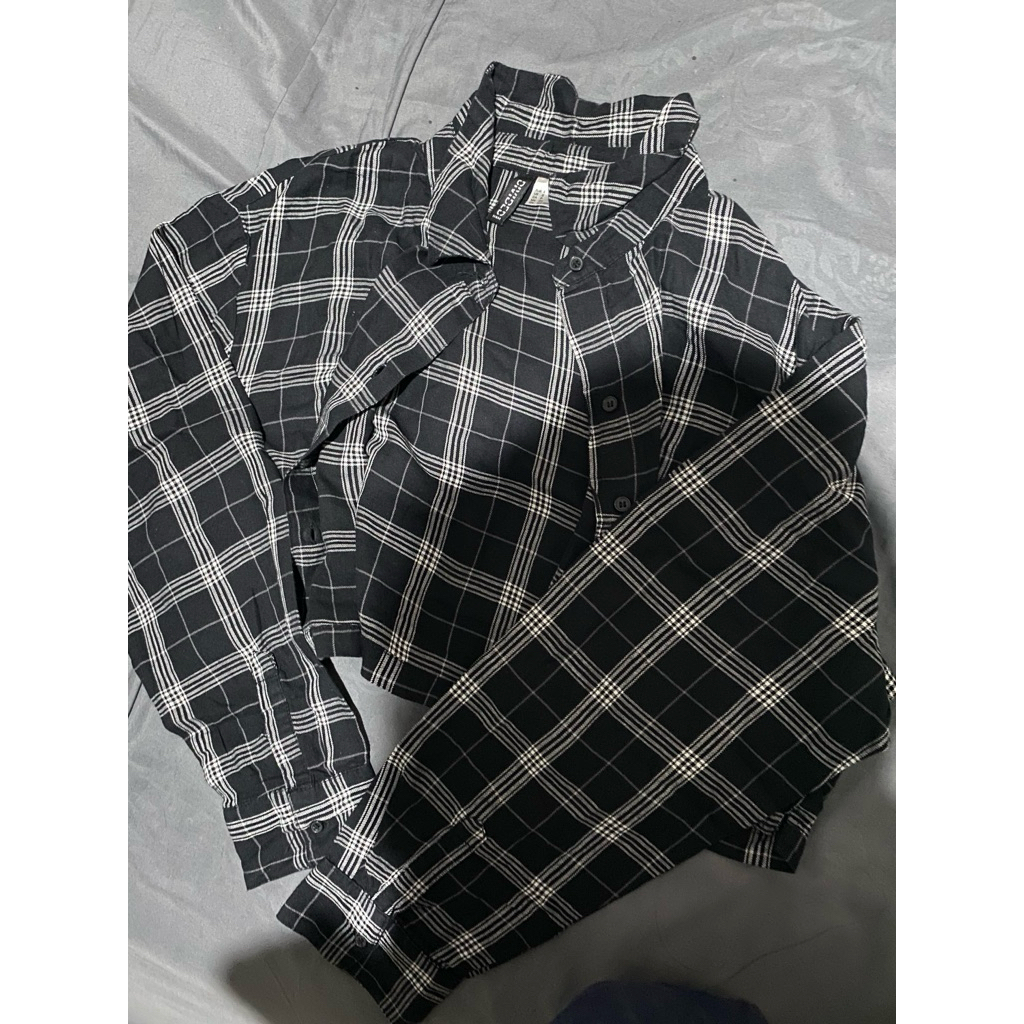 kemeja crop hnm original