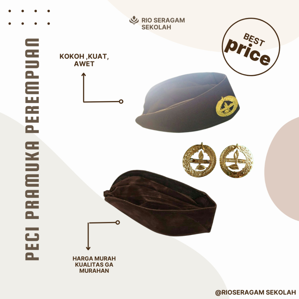 TOPI PRAMUKA PEMBINA PEREMPUAN / PECI PRAMUKA / PECI PEMBINA / PECI PRAMUKA PEMBINA / SONGKOK PRAMUK