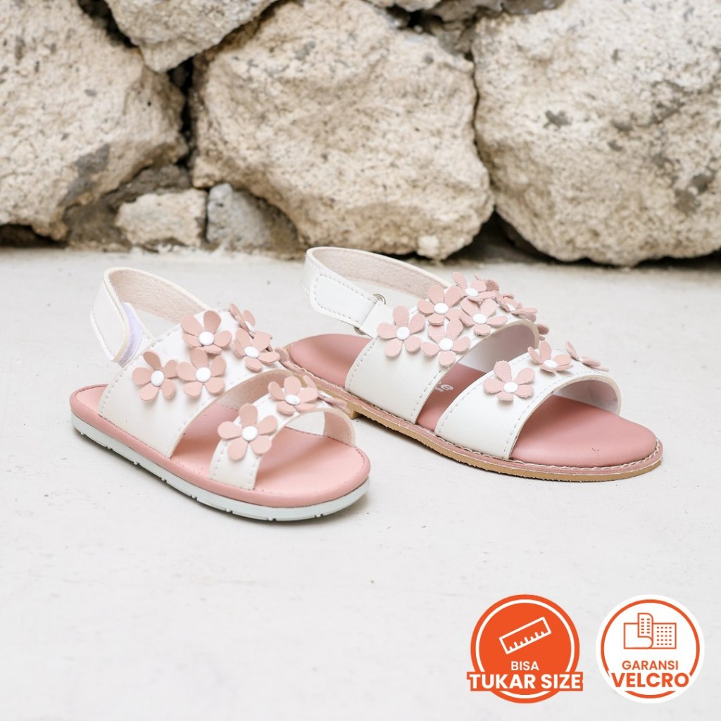 Poptoe Belle - White | Sepatu Sandal Anak / Bayi Perempuan