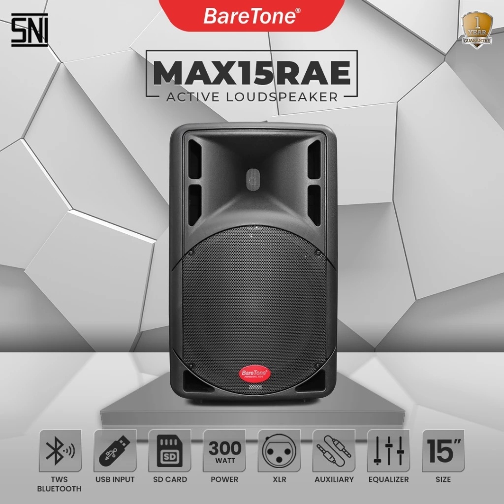 Speaker Aktif Portable Baretone 15 Inch MAX15RAE/Speaker Karaoke Bluetooth Baretone 15" MAX 15 RAE